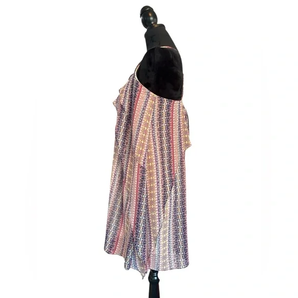 BCBGMAXAZRIA Boho Striped Criss Cross Maxi Dress Flowy Summer Festival Size S - Picture 4 of 10